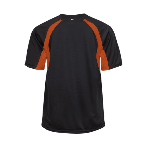 Badger Sport Hook Tee, Sizes 2XL-4XL (414400-032108), Color 'Black/Burnt Orange'
